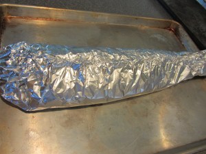 Fillets wrapped in foil.