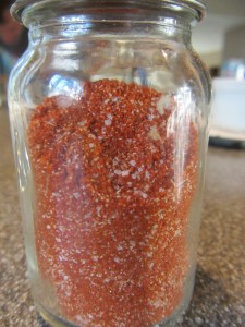 Final spice blend in a shaker.
