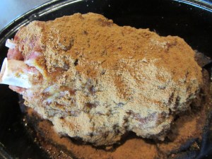 A thick crust of pulverized gingersnaps.