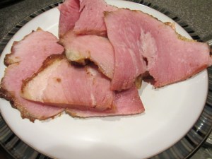 Sliced city ham.
