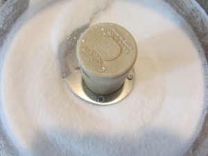 Sugar after processing for two minutes.